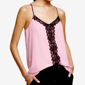 Express Pink & Black Lace Cami – M